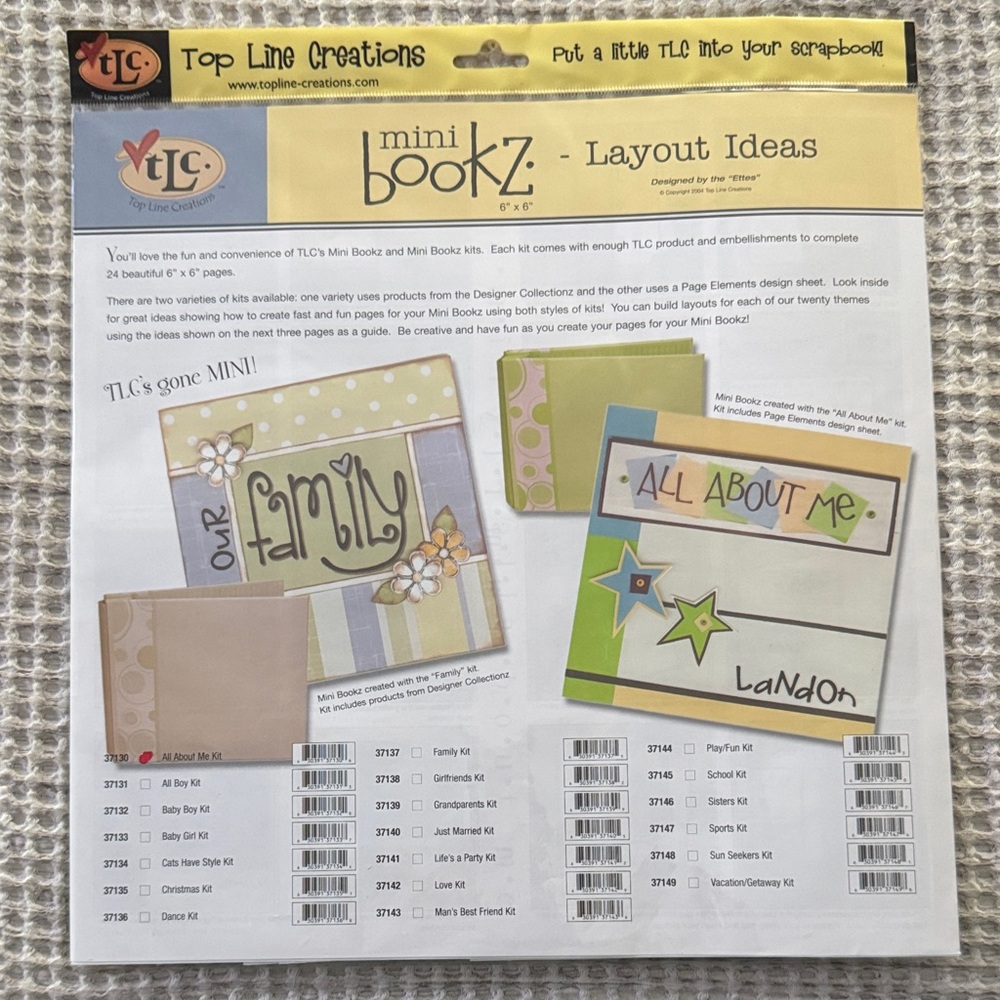 TLC Mini Bookz Layout Ideas Kit - Yellow